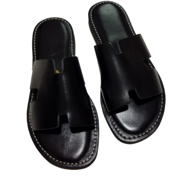 Men’s black leather sandal