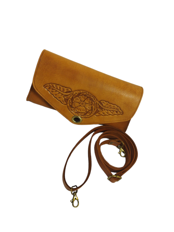 “Classic Flower Embellished Leather Bag”
